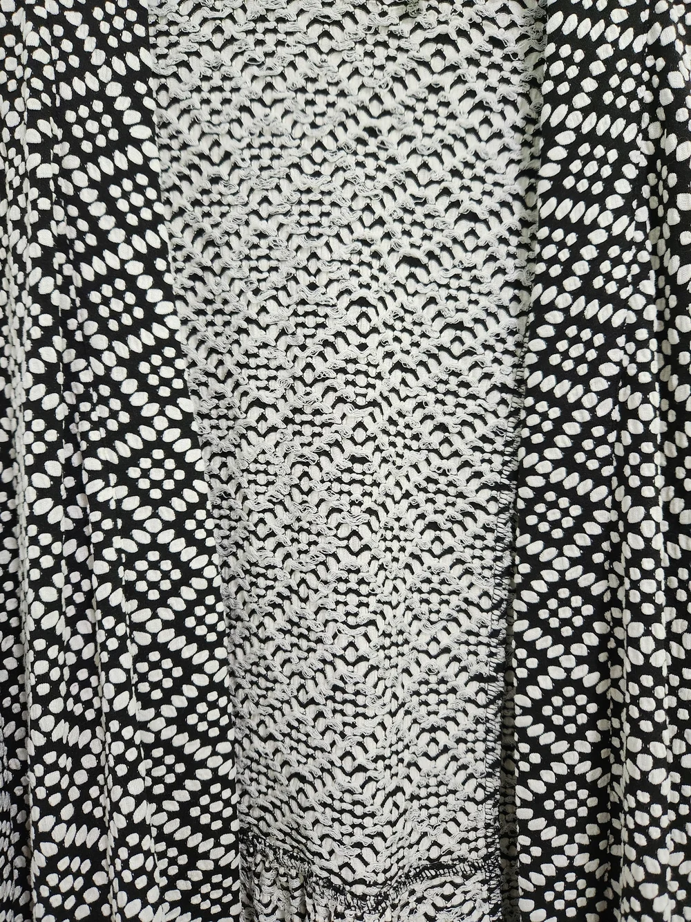 Habitat Black and White Patterned Open Cardigan Sweater